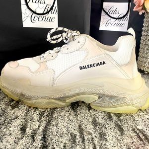 Men’s Balenciaga Triple S white/clear bottom sz 46